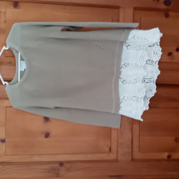 Soft Surroundings tan cotton sweater 🌷 - Picture 1 of 7